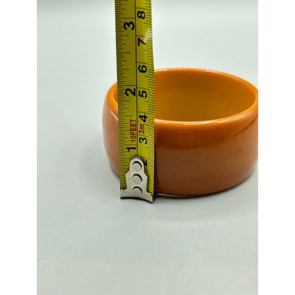 Wide Vintage Bakelite Bracelet Butterscotch Early Collectible Plastic Jewelry - Picture 8 of 9